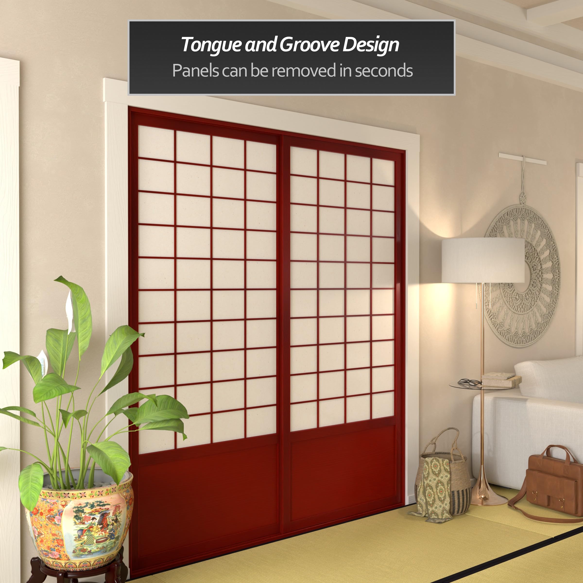 Amazon.com: Red Lantern 7 ft. Tall Zen Shoji Sliding Door Kit